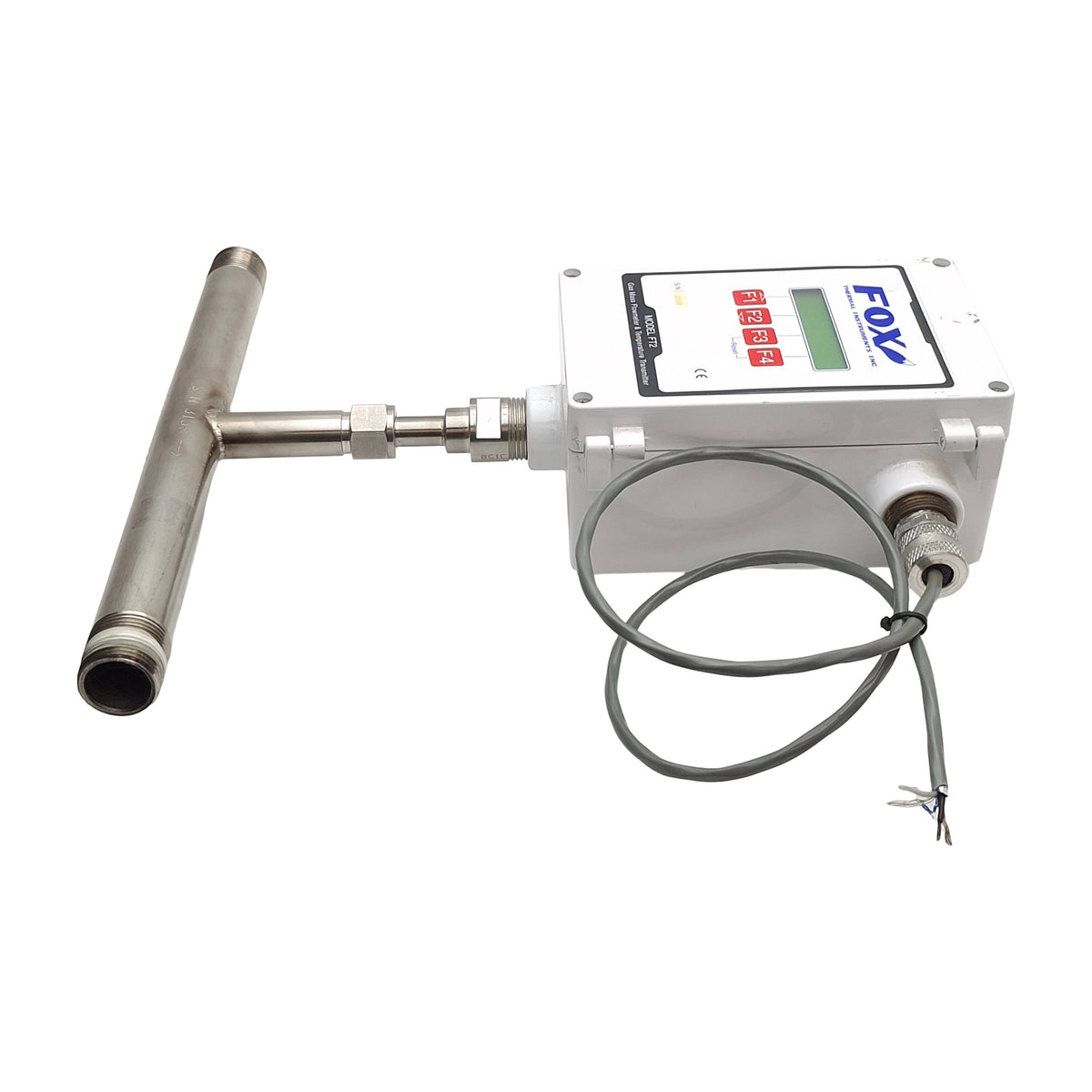 Used Fox Thermal Model FT2 V1.4 Rev L In-Line Flow Meter, 4-20mA Out, ~140SCFM Max