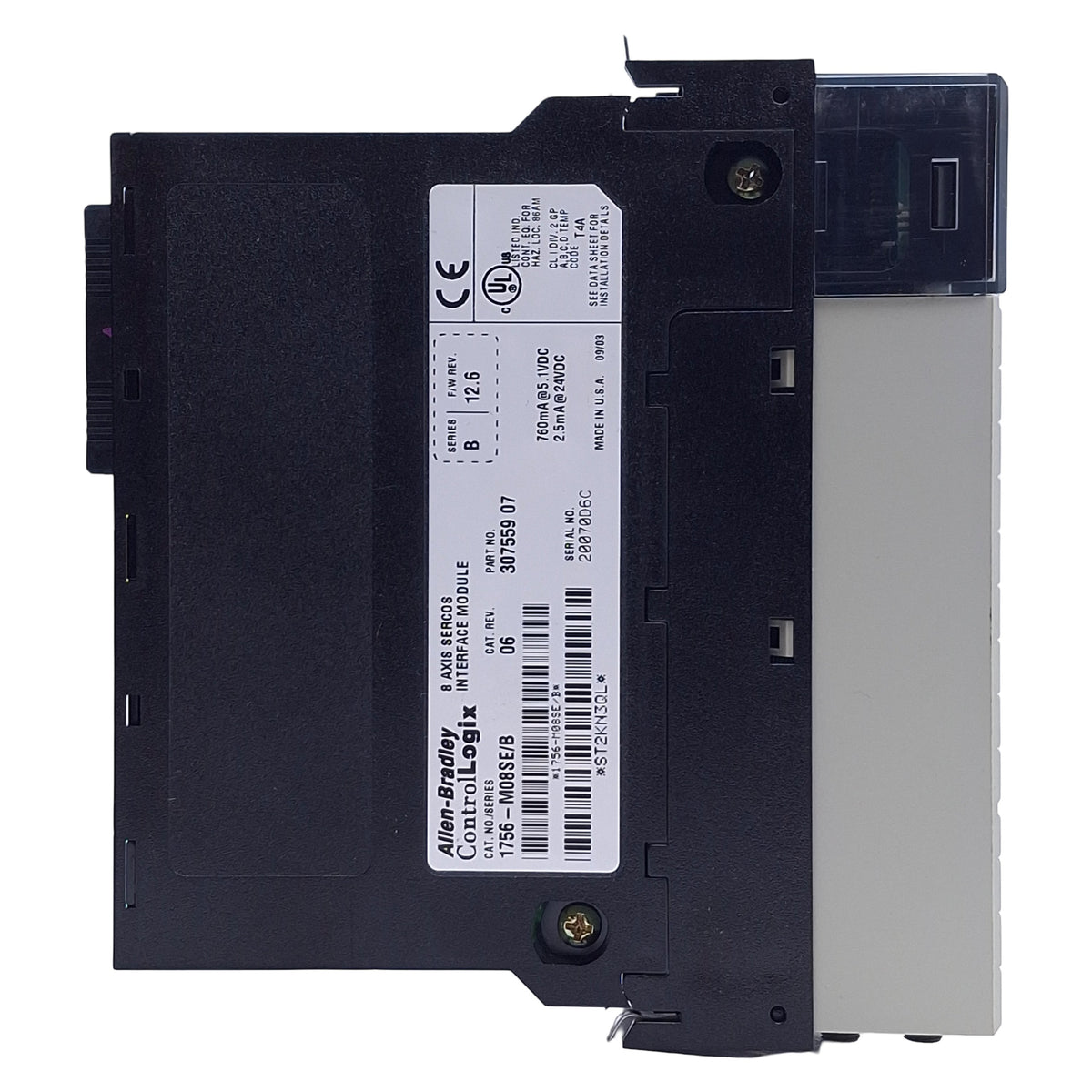 Used Allen Bradley 1756-M08SE Ser B ControlLogix SERCOS Interface Module 8-Axis