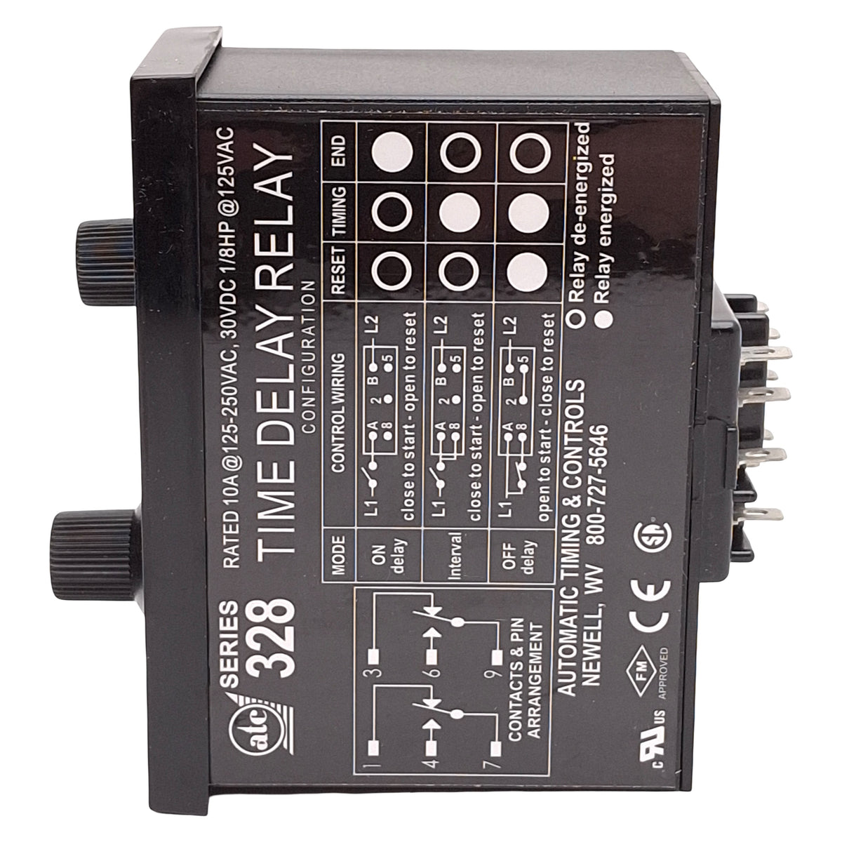 New ATC 328E200F10XX Time Delay Relay, 1sec-10hr, 11-Blade, 24-240VAC/24VDC, 1/8 DIN