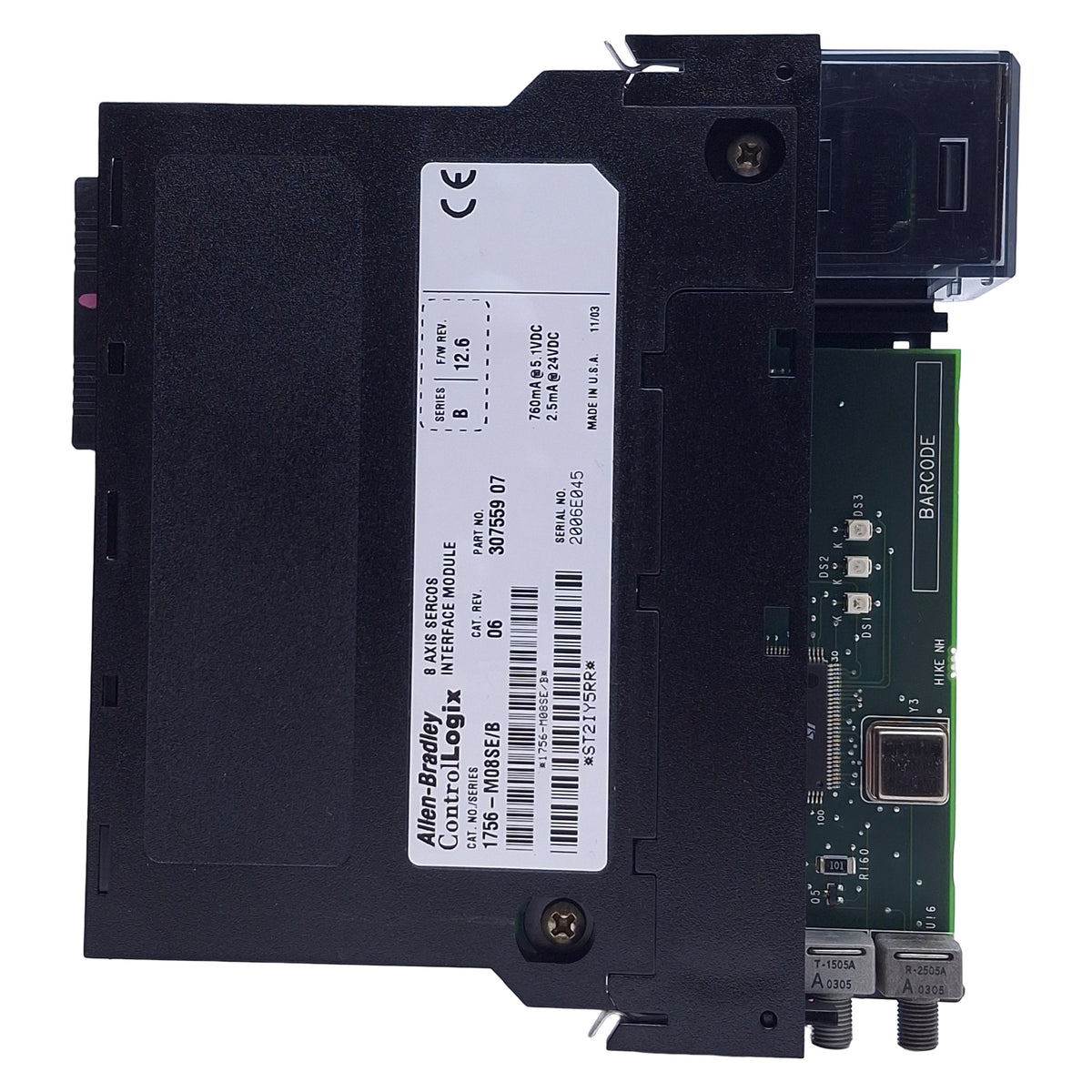 Used Allen Bradley 1756-M08SE Ser B ControlLogix SERCOS Interface Module *No Cover*