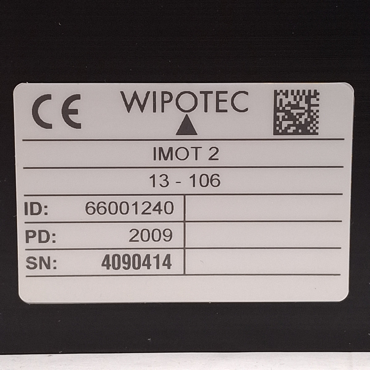 Used Wipotec 66001240 IMOT 2 13-106 Servo Motor/Drive For Checkweigher System