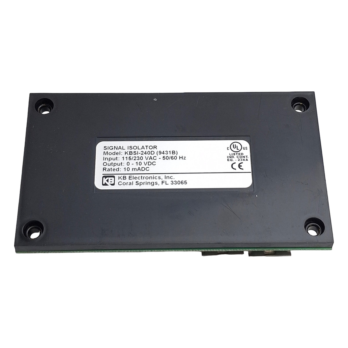 Used KB Electronics KBSI-240D Signal Isolator, 115/230VAC In, 0-10VDC Out, 10mA Max