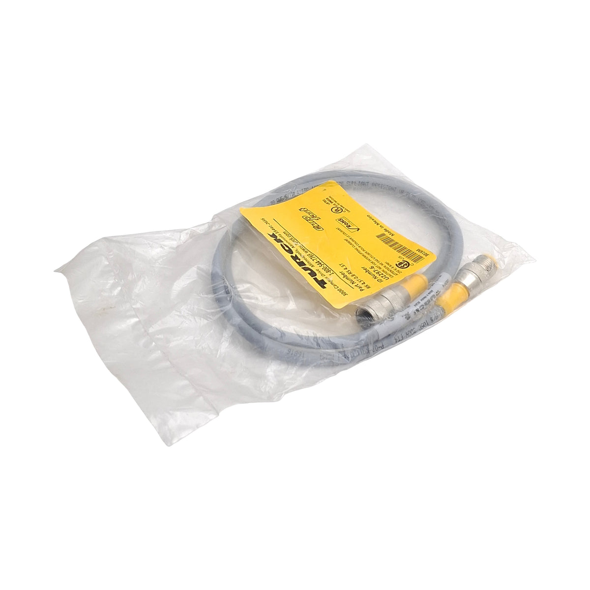 New Turck RK4.5T-0.8-RS4.5T U2297-6 Sensor & Actuator Cable, M12 5-Pin M-F, 0.8meter