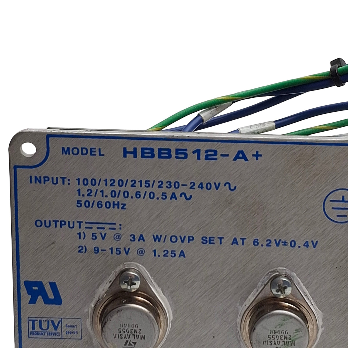Used Condor HBB512-A+ Dual Output Power Supply, 100-240VAC to 5VDC 3A / 9-15VDC 1.25A