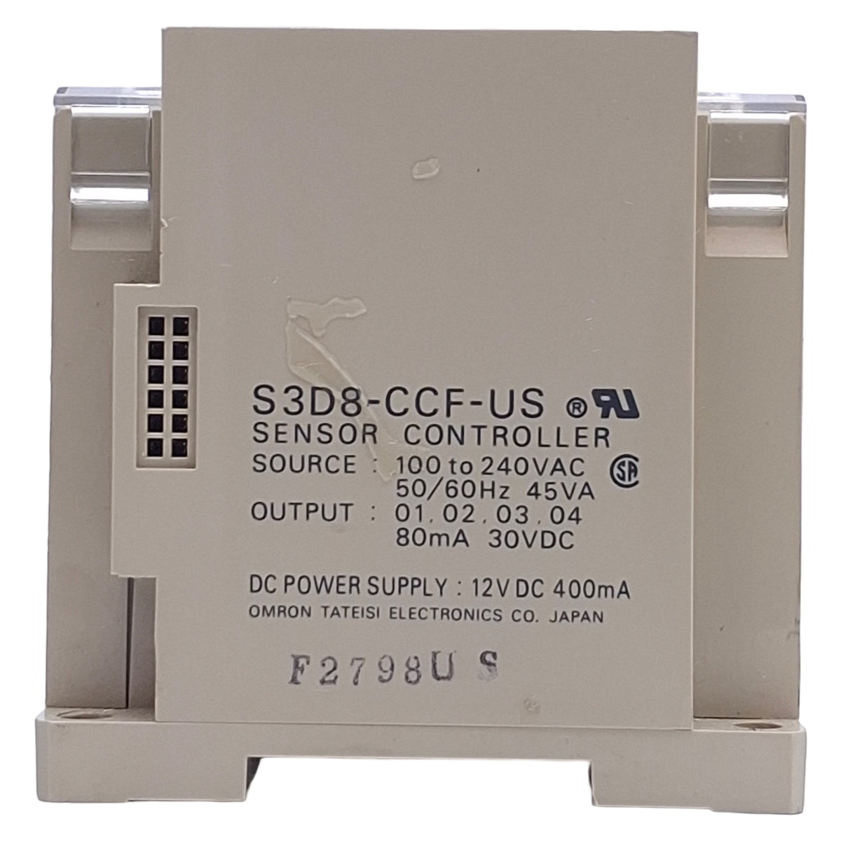 Used Omron S3D8-CCF-US Sensor Controller 8-In, 4-Out, 12VDC 100-240VAC, DIN Rail