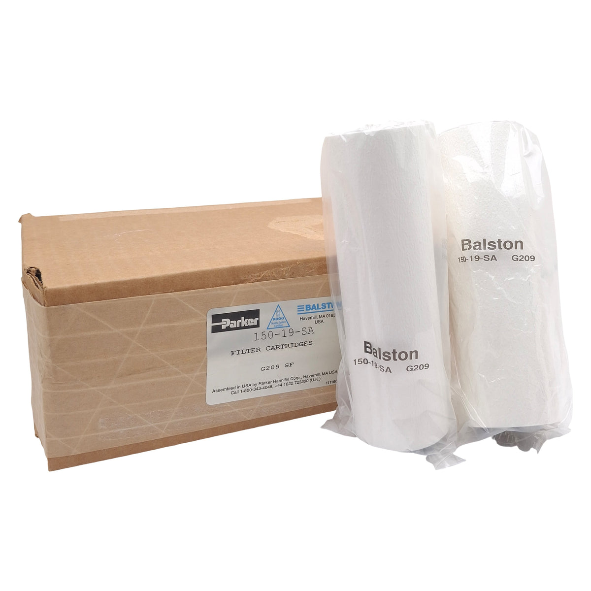 New Lot of 2 Parker 150-19-SA Balston Replacement Filter Cartridges, 0.01µm, 6in