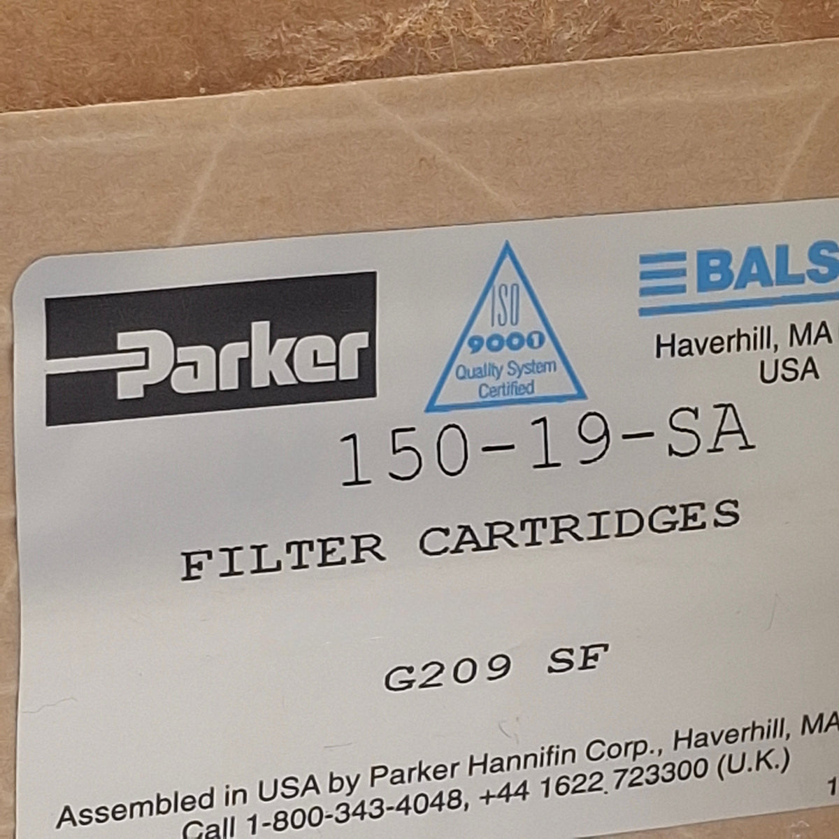 New Lot of 2 Parker 150-19-SA Balston Replacement Filter Cartridges, 0.01µm, 6in