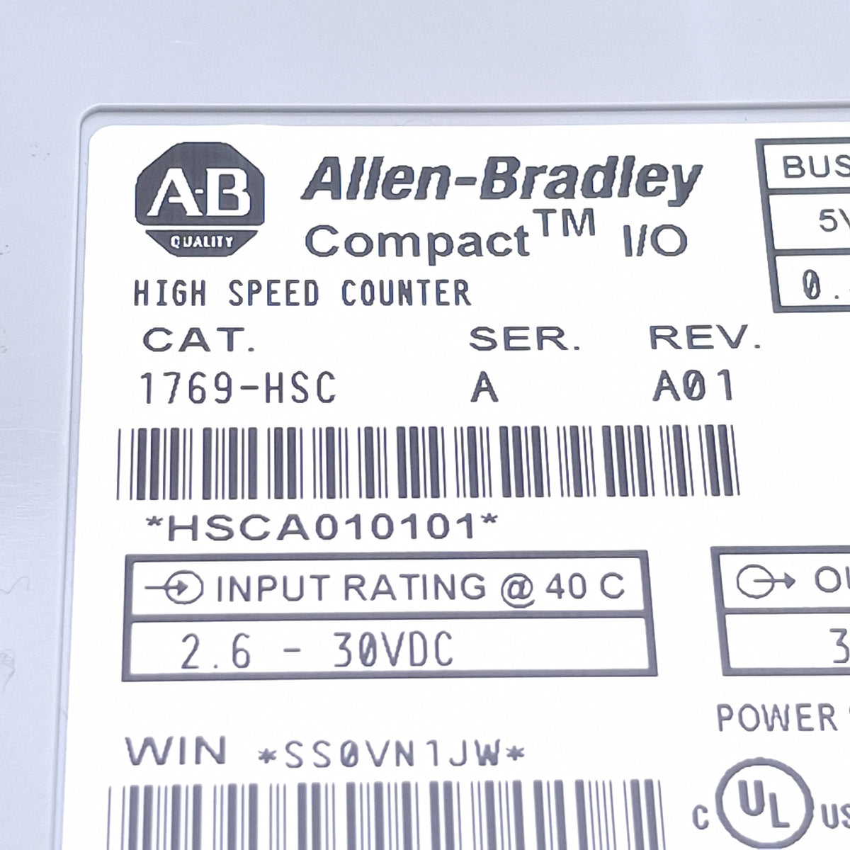 Used Allen Bradley 1769-HSC Ser A CompactLogix High Speed Counter 5-24VDC, DIN Rail