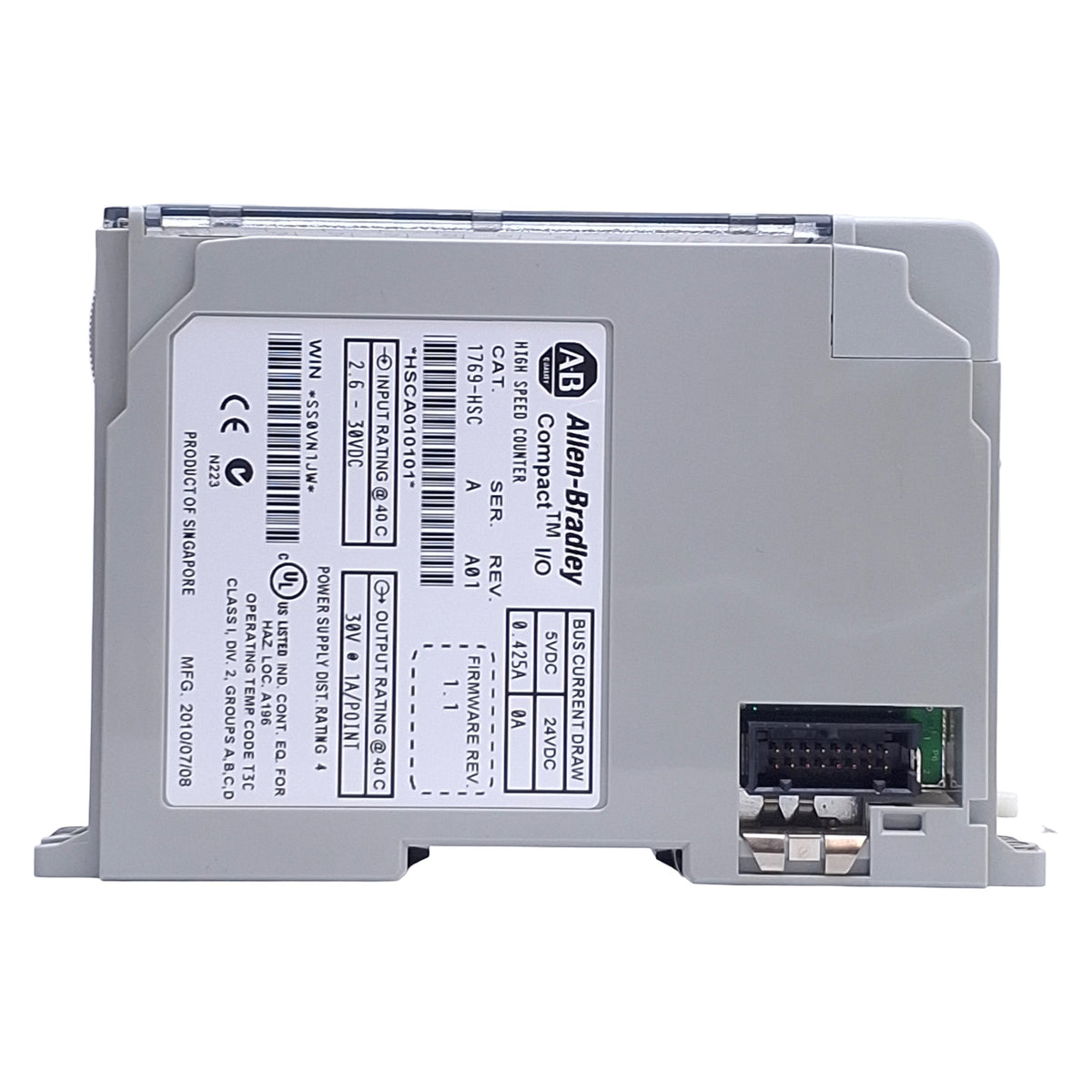Used Allen Bradley 1769-HSC Ser A CompactLogix High Speed Counter 5-24VDC, DIN Rail