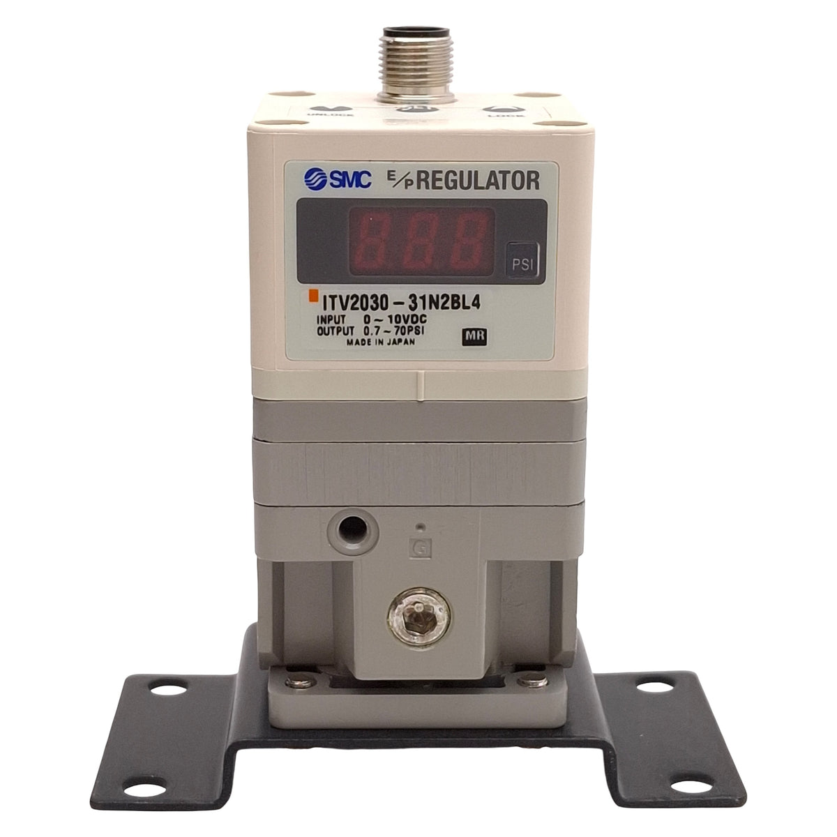 Used SMC ITV2030-31N2BL4 Electro-Pneumatic Regulator, 0.7-70psi Out, 1/4in NPT, 24VDC