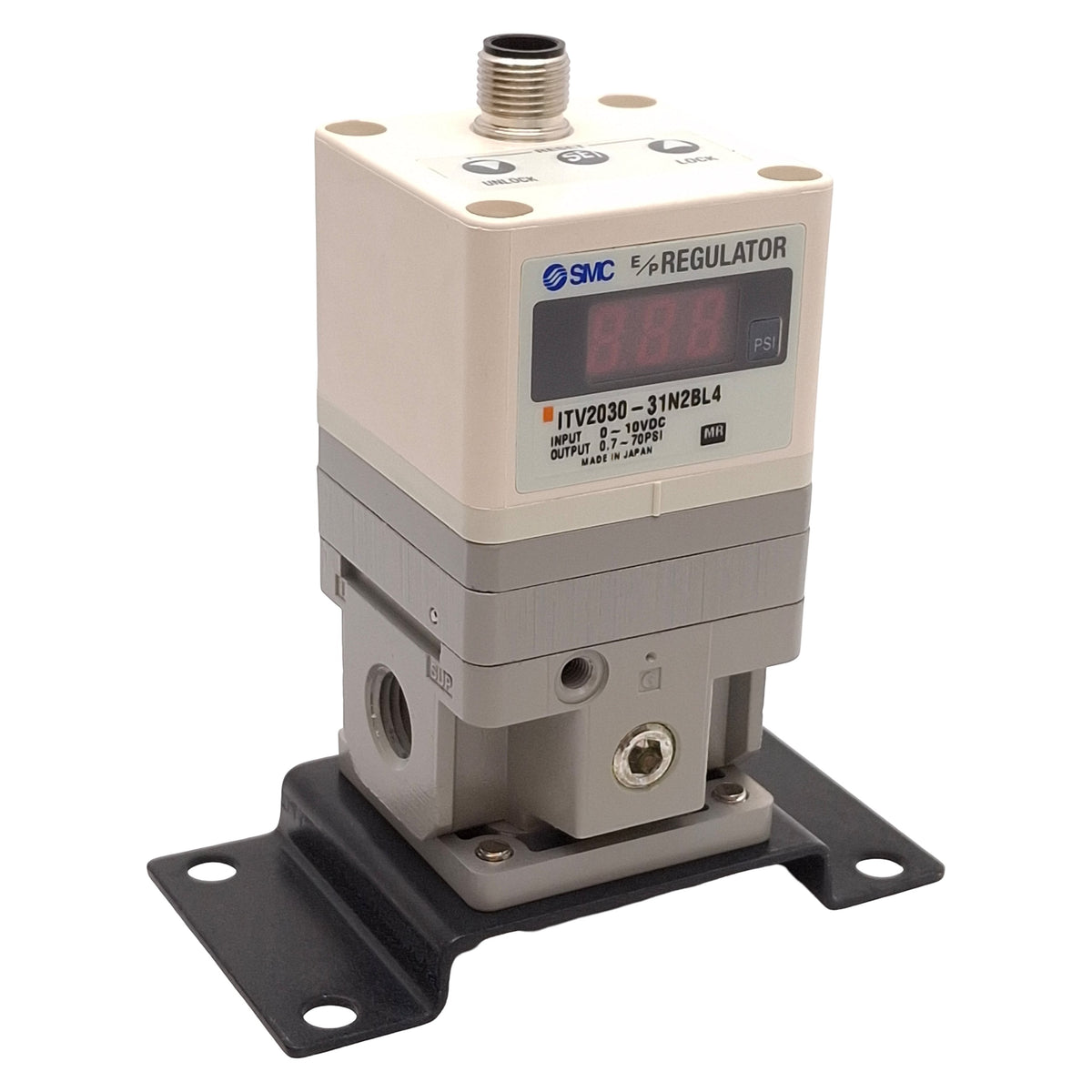 Used SMC ITV2030-31N2BL4 Electro-Pneumatic Regulator, 0.7-70psi Out, 1/4in NPT, 24VDC
