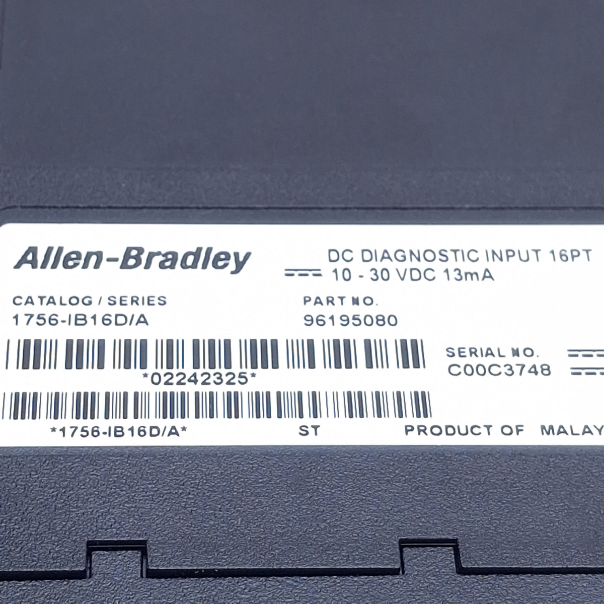 Used Allen Bradley 1756-IB16D Ser A ControlLogix DC Diagnostic Input Module 16-Point
