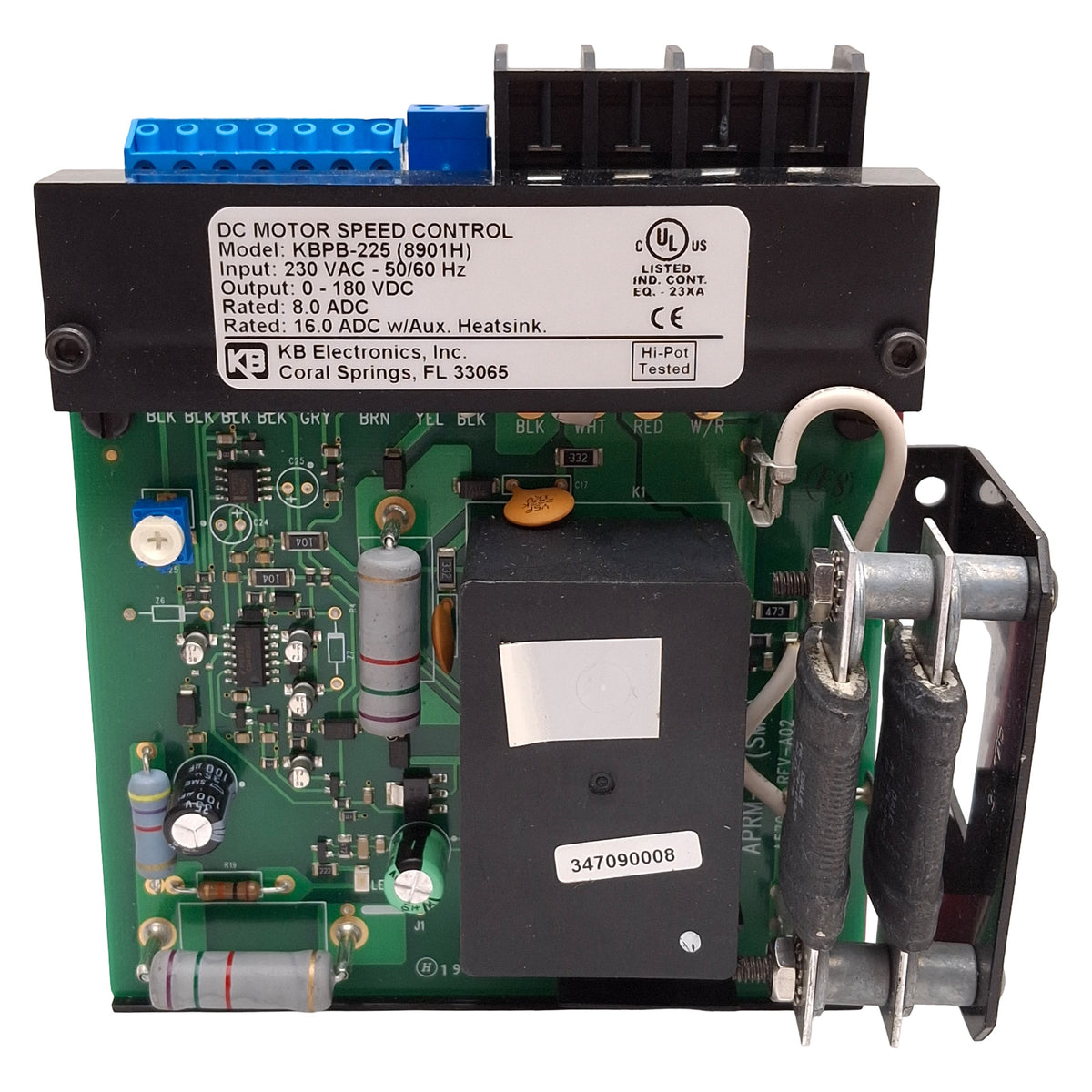 New – Open box KB Electronics KBPB-225 8901H DC Motor Speed Control, 1-1/2HP, 0-180VDC 8A