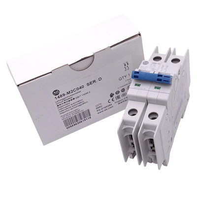 New Allen Bradley 1489-M2C040 Circuit Breaker, 2-Pole 4A, 480Y/277VAC, C-Curve