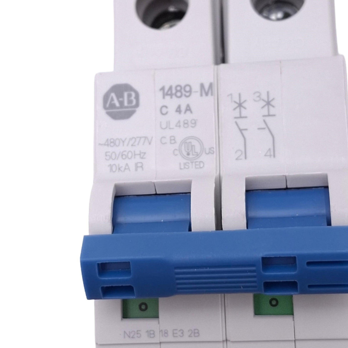 New Allen Bradley 1489-M2C040 Circuit Breaker, 2-Pole 4A, 480Y/277VAC, C-Curve