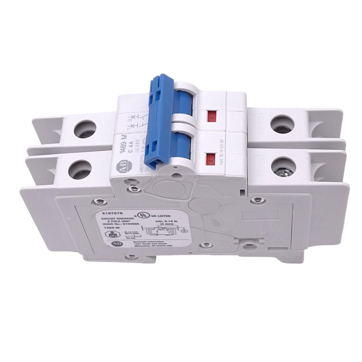 New Allen Bradley 1489-M2C040 Circuit Breaker, 2-Pole 4A, 480Y/277VAC, C-Curve