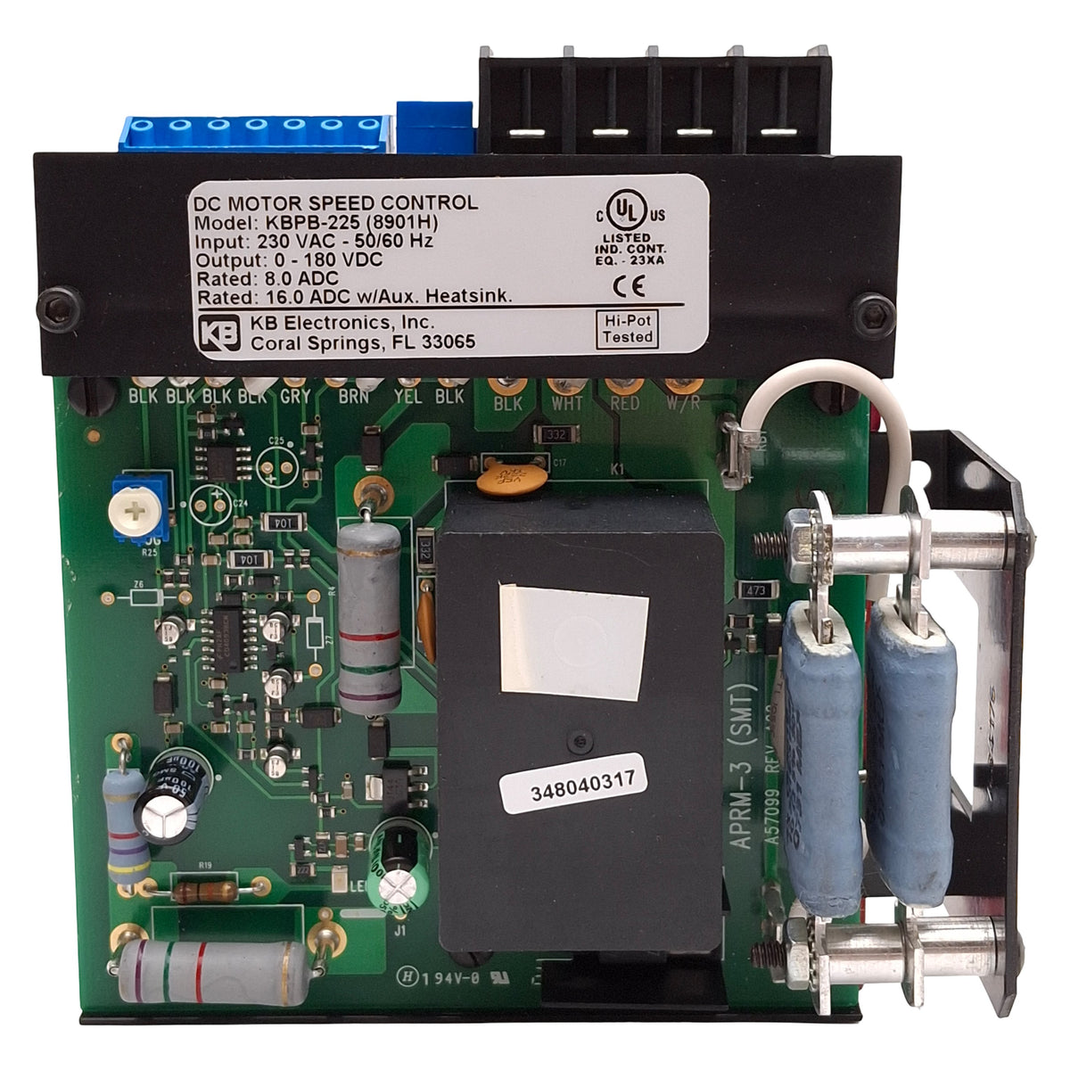 New KB Electronics KBPB-225 8901H DC Motor Speed Control, 0-180VDC 8A, 1-1/2HP
