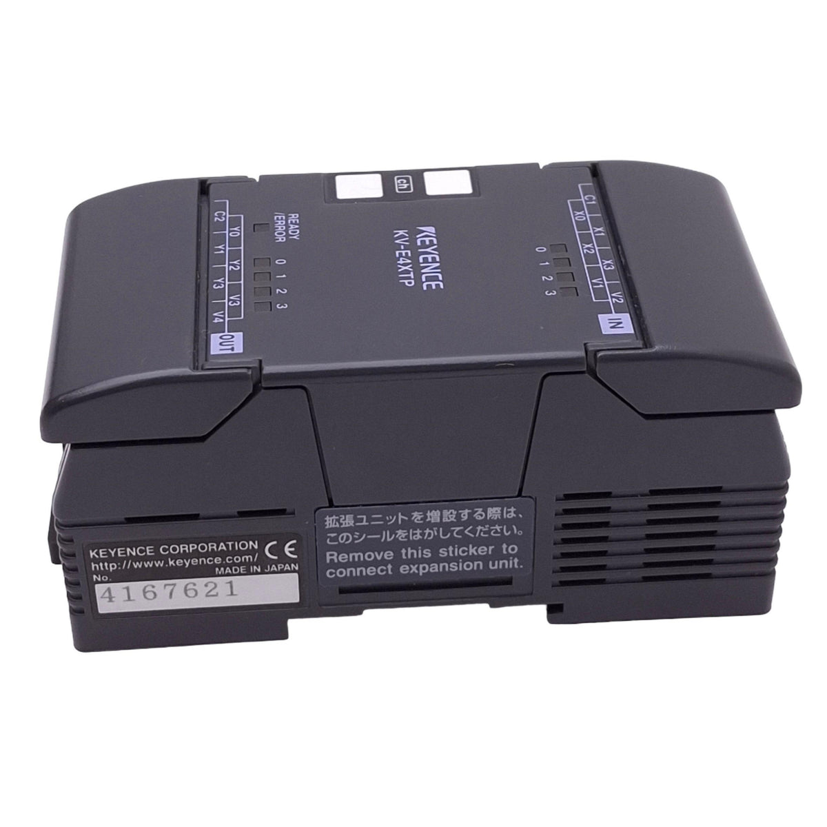 Used Keyence KV-E4XTP Visual KV Series I/O Module, 4DI, 4 Source/PNP Out, 24VDC