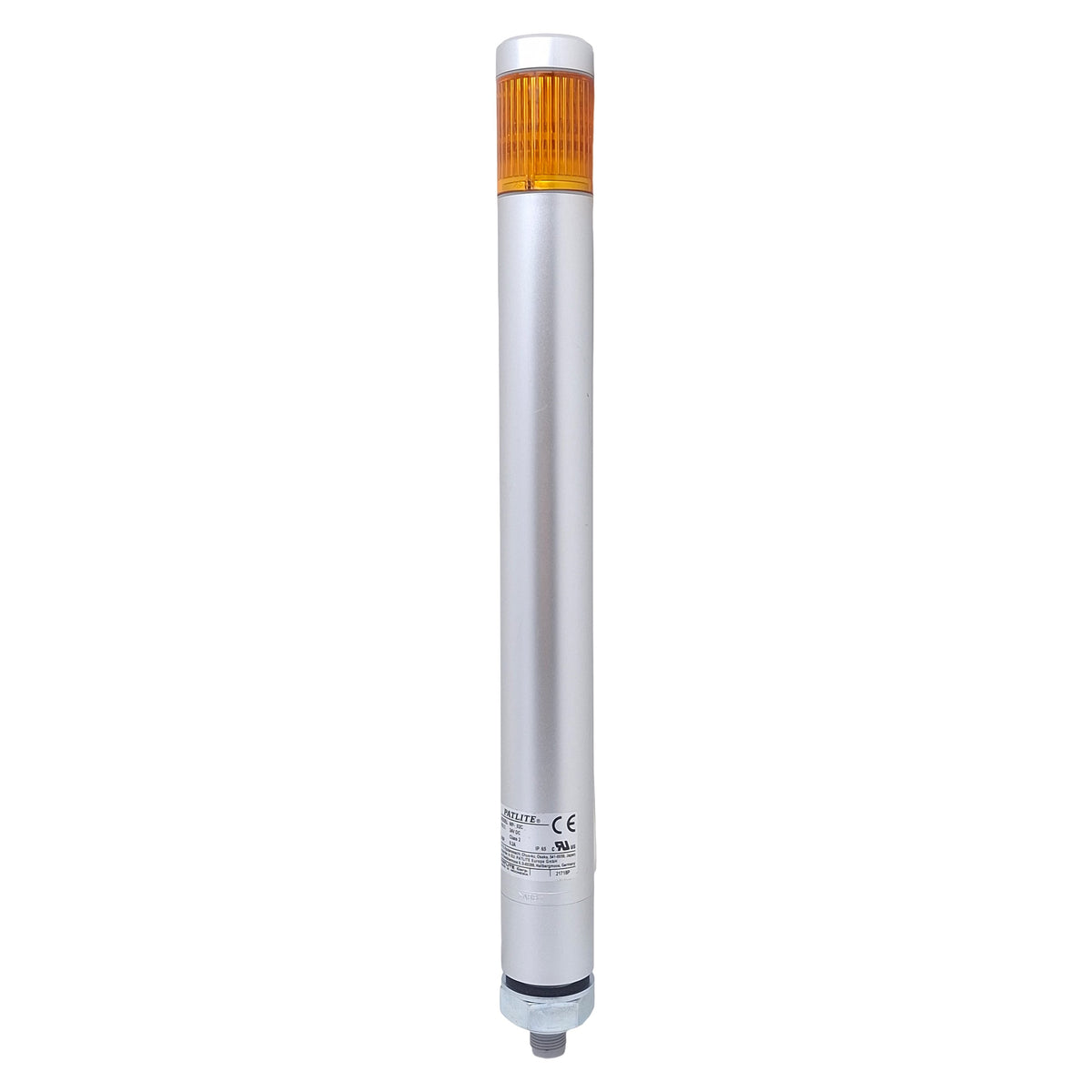 Used Patlite MP-02C MP-102C Signal Tower Light, Amber 26.6mA, 24VDC, 4-Pin M12, 11" H