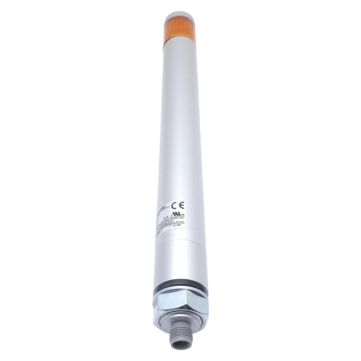 Used Patlite MP-02C MP-102C Signal Tower Light, Amber 26.6mA, 24VDC, 4-Pin M12, 11" H