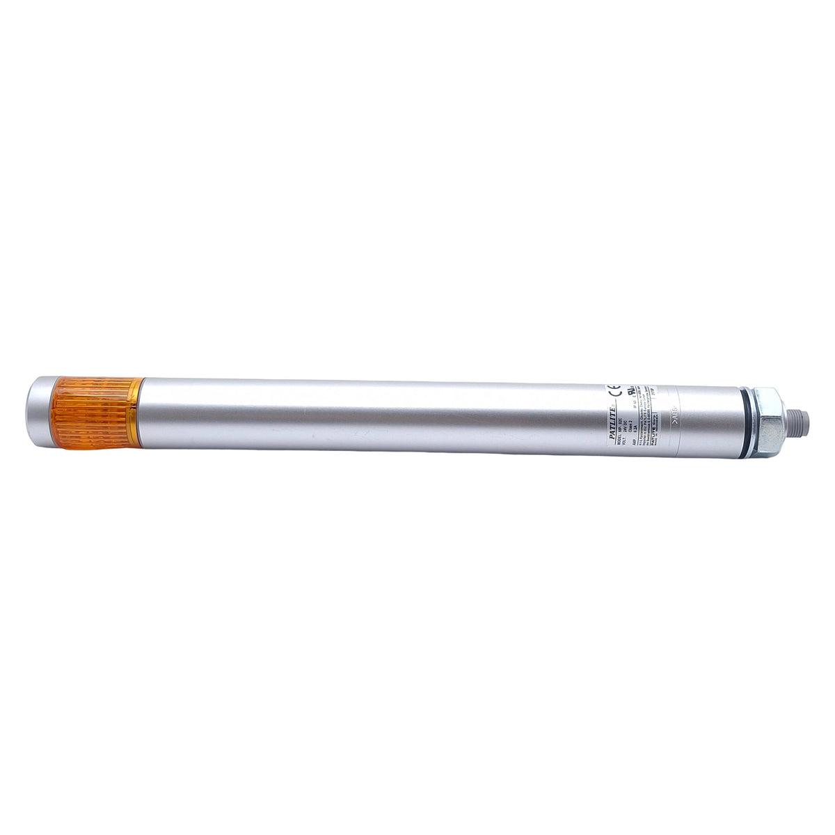Used Patlite MP-02C MP-102C Signal Tower Light, Amber 26.6mA, 24VDC, 4-Pin M12, 11" H