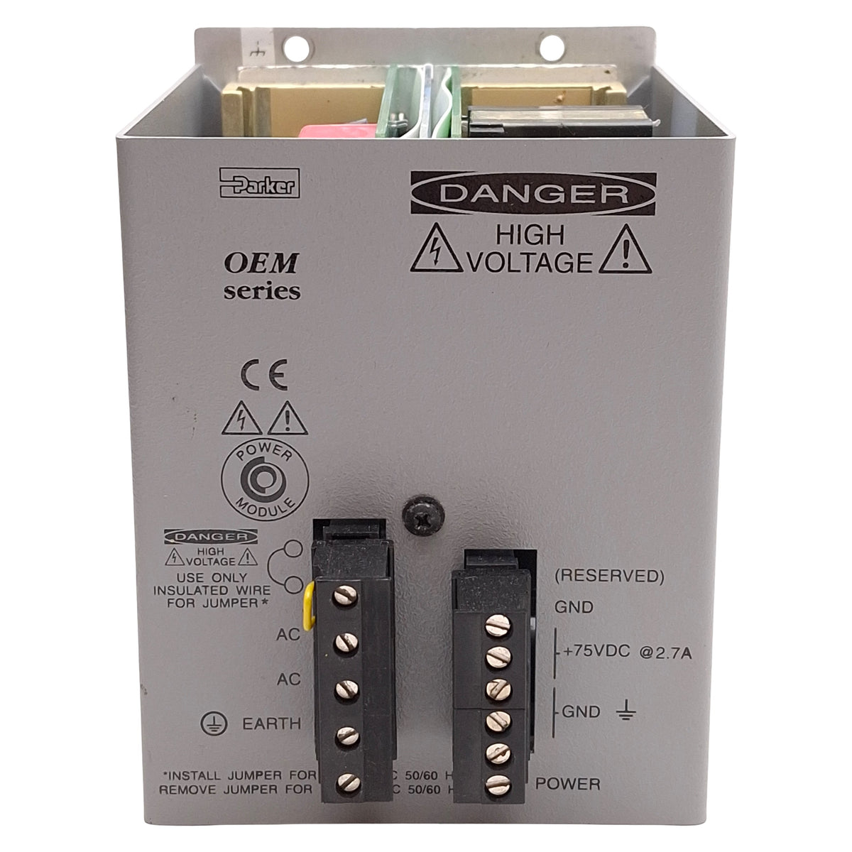 Used Parker OEM300 71-013256-02 Power Module, 120/240VAC Input, 75VDC 2.7A Output