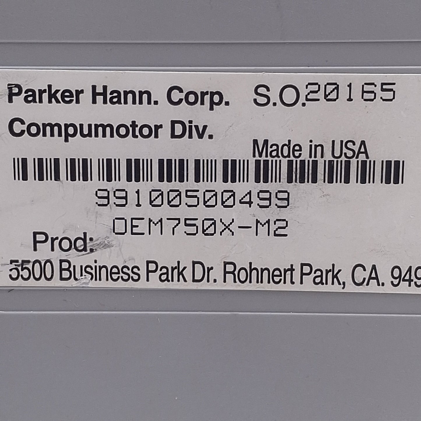 Used Parker OEM750X-M2 Compumotor Stepper Drive/Indexer 2-Phase .15-7.5A 24-75VDC 2A