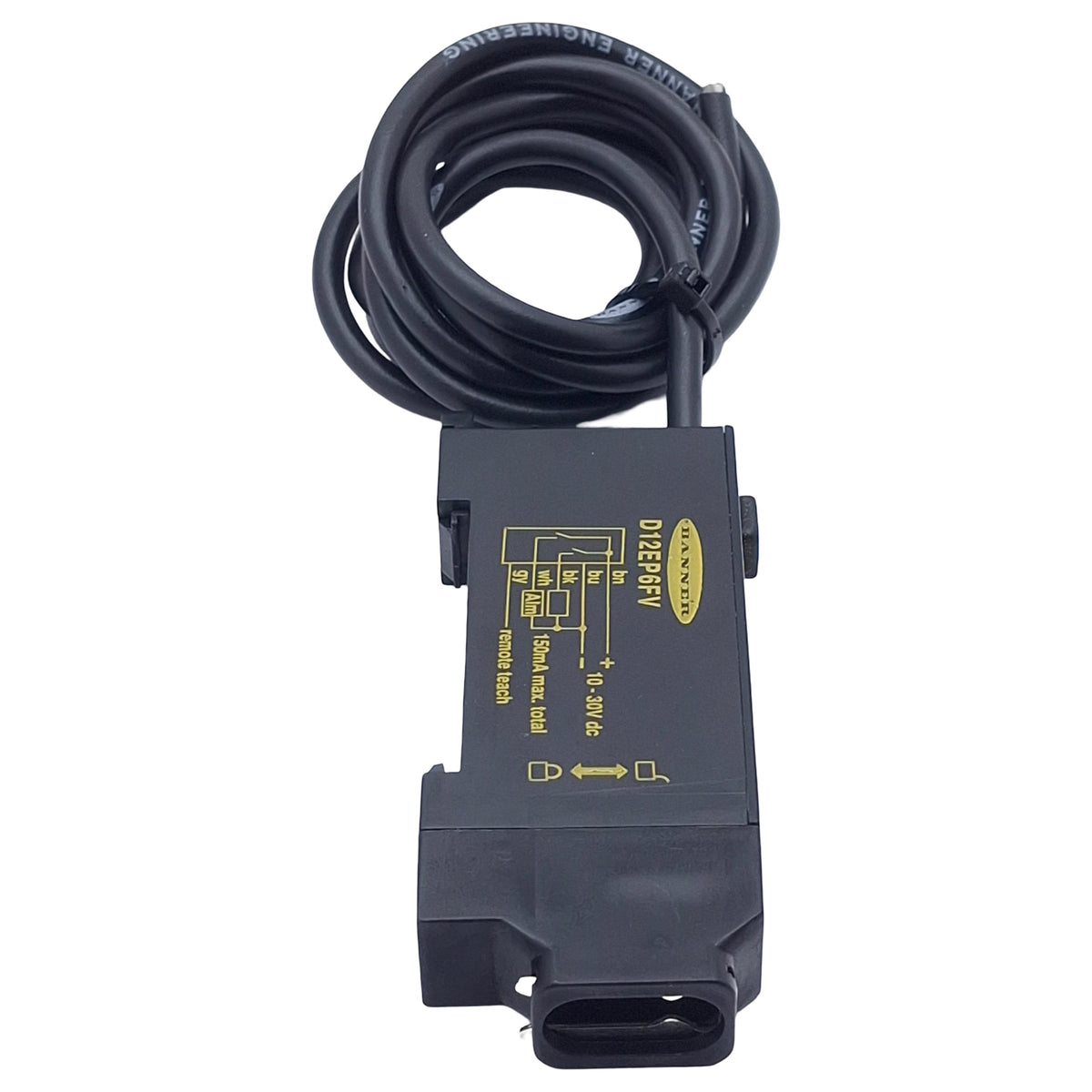 Used Banner D12SN6FV Glass Fiber Optic Amplifier, NPN, 10-30VDC, 5-Wire Lead, 0.9m