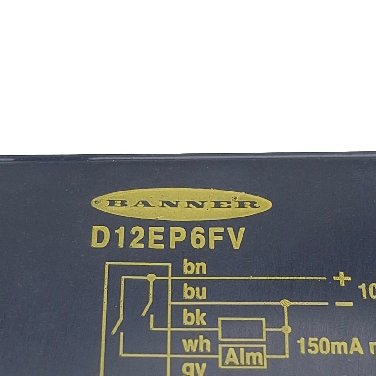 Used Banner D12SN6FV Glass Fiber Optic Amplifier, NPN, 10-30VDC, 5-Wire Lead, 0.9m