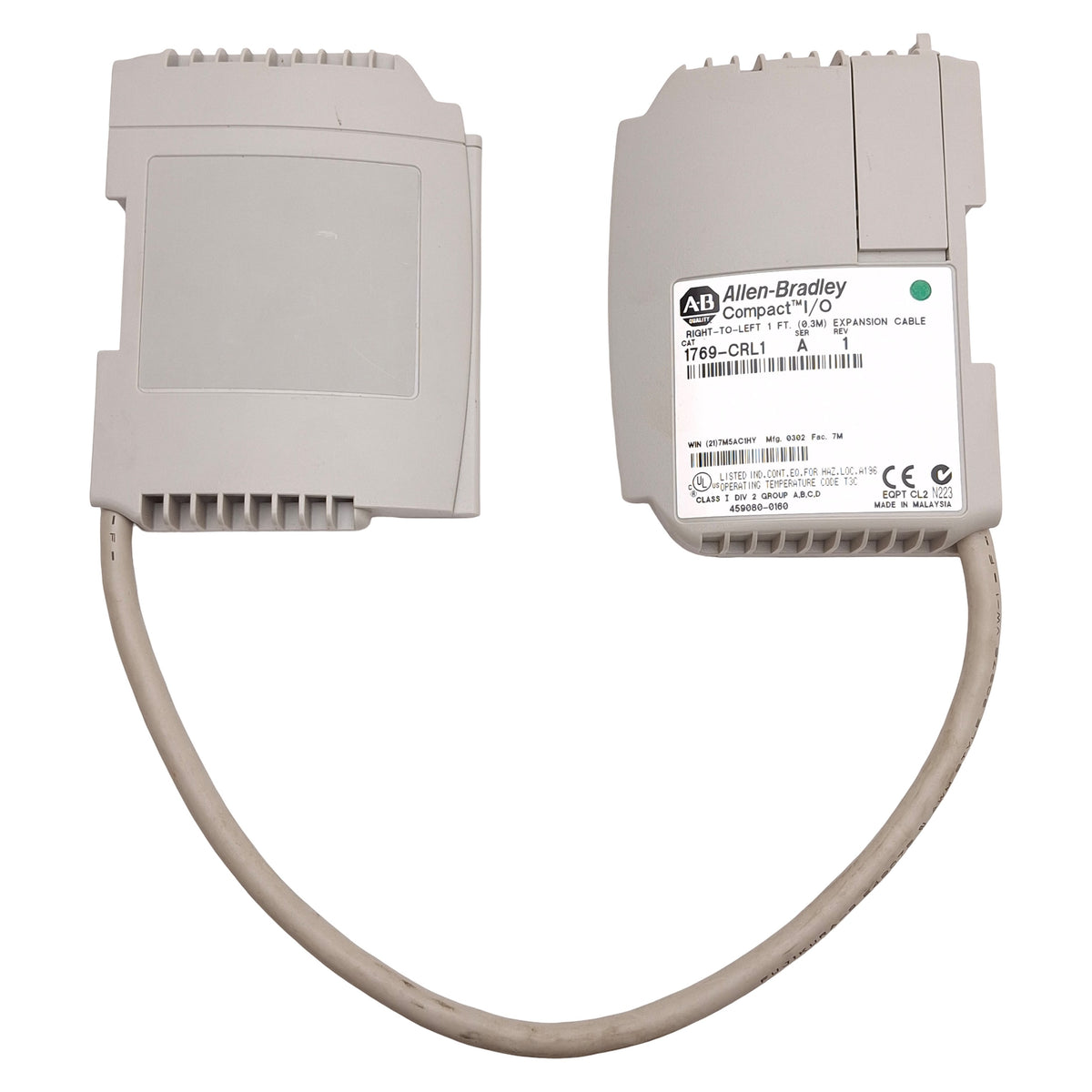 Used Allen Bradley 1769-CRL1 Rev A Compact I/O Right-to-Left Expansion Cable, 0.3m