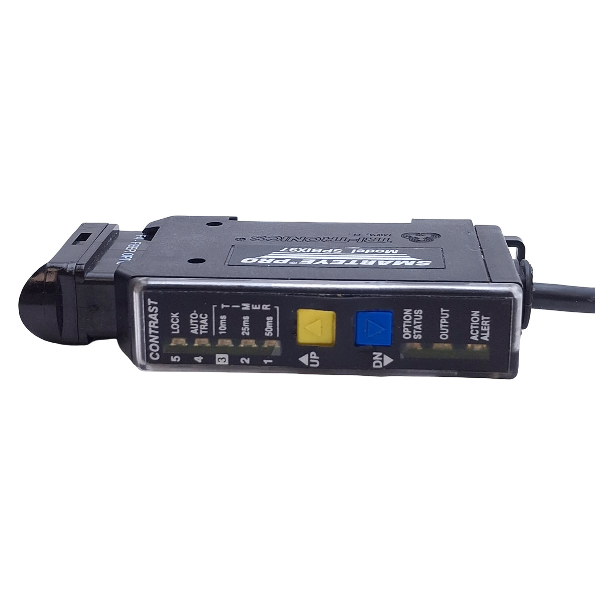 Used Tri-Tronics SPBIX97 Smarteye PRO Fiber Optic Amplifier, PNP/NPN, 10-30VDC, 25ft
