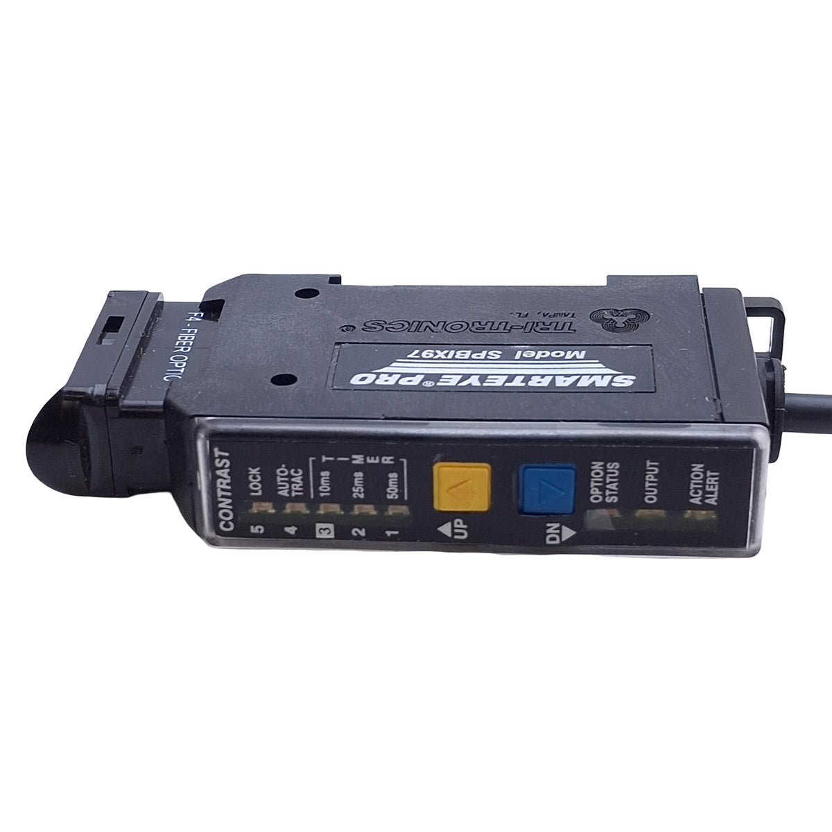 Used Tri-Tronics SPBIX97 Smarteye PRO Fiber Optic Amplifier, PNP/NPN, 10-30VDC, 25ft