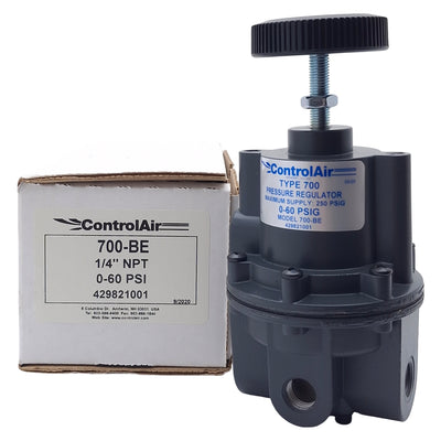 New Control Air 700-BE Precision Air Pressure Regulator, 1/4in NPT, 0-60psi Set