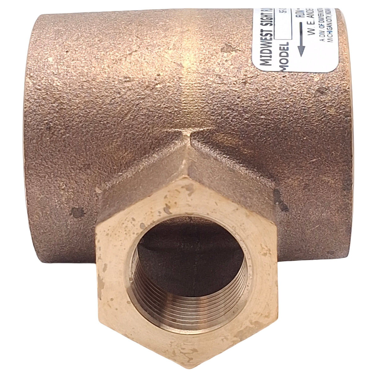 New W.E. Anderson SFI-300-3/4 Double-Window Sight Flow Indicator, 3/4in NPT, 125psi