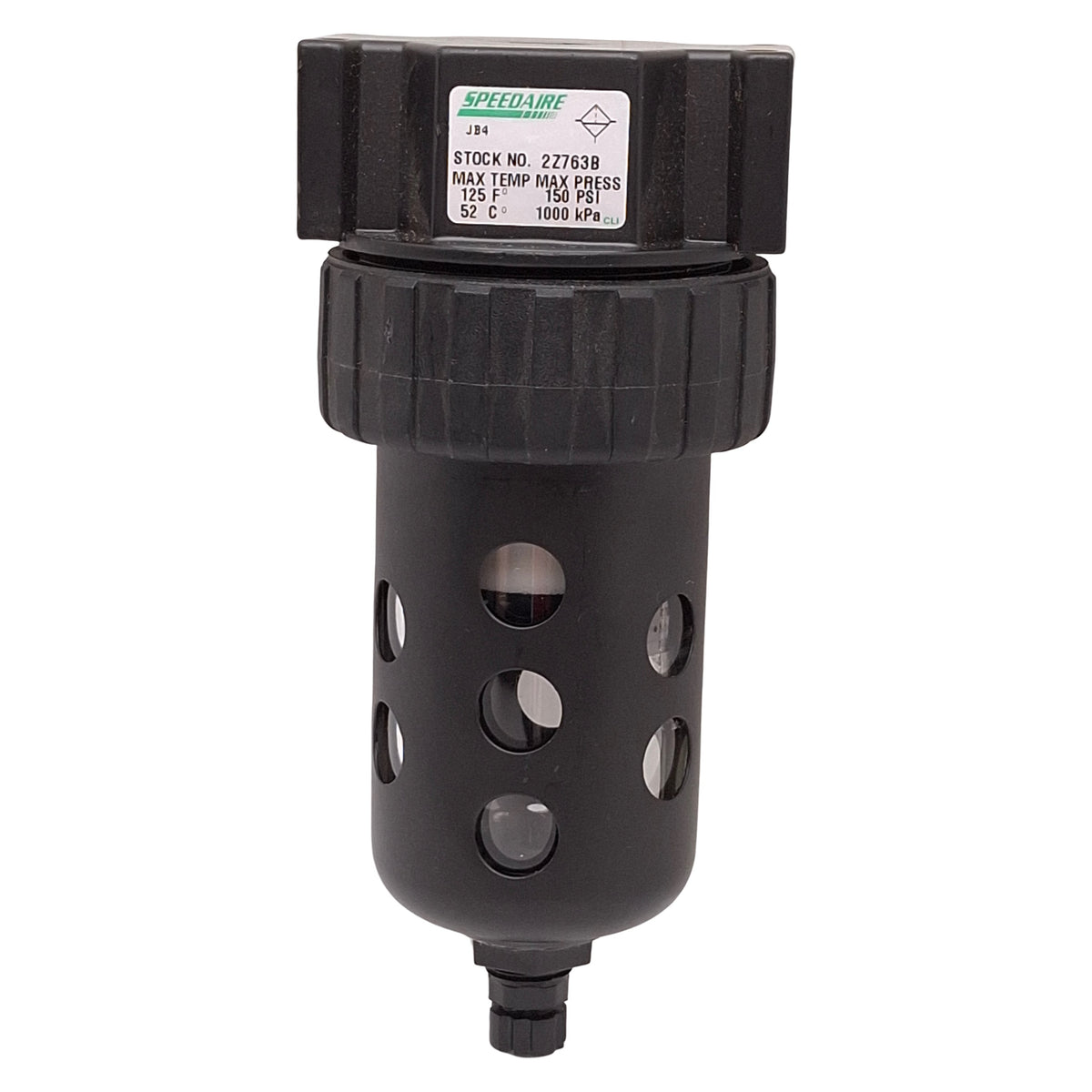 Used Dayton 2Z763B Speedaire Compressed Air Filter, 150psi, 125°F, 3/8in NPT Ports