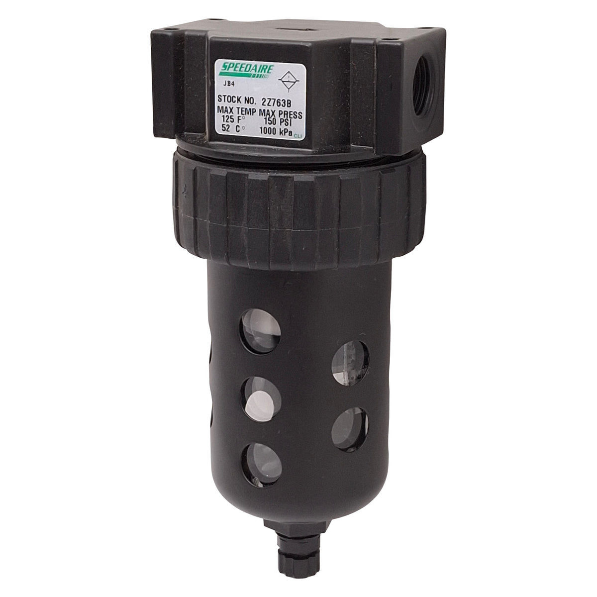 Used Dayton 2Z763B Speedaire Compressed Air Filter, 150psi, 125°F, 3/8in NPT Ports