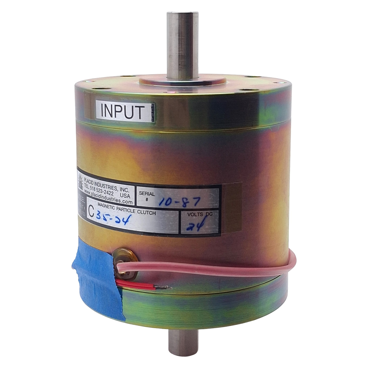 New Placid C35-24 Magnetic Particle Clutch, 24VDC, ø1/2in Shaft, 1-35lb-in, 1000RPM