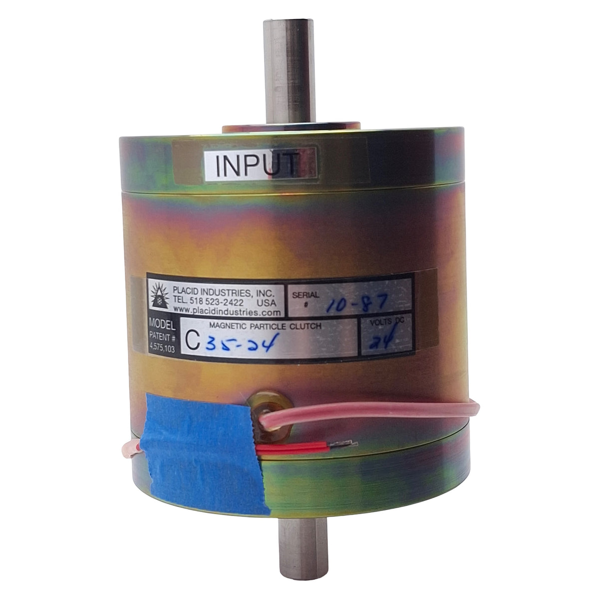 New Placid C35-24 Magnetic Particle Clutch, 24VDC, ø1/2in Shaft, 1-35lb-in, 1000RPM