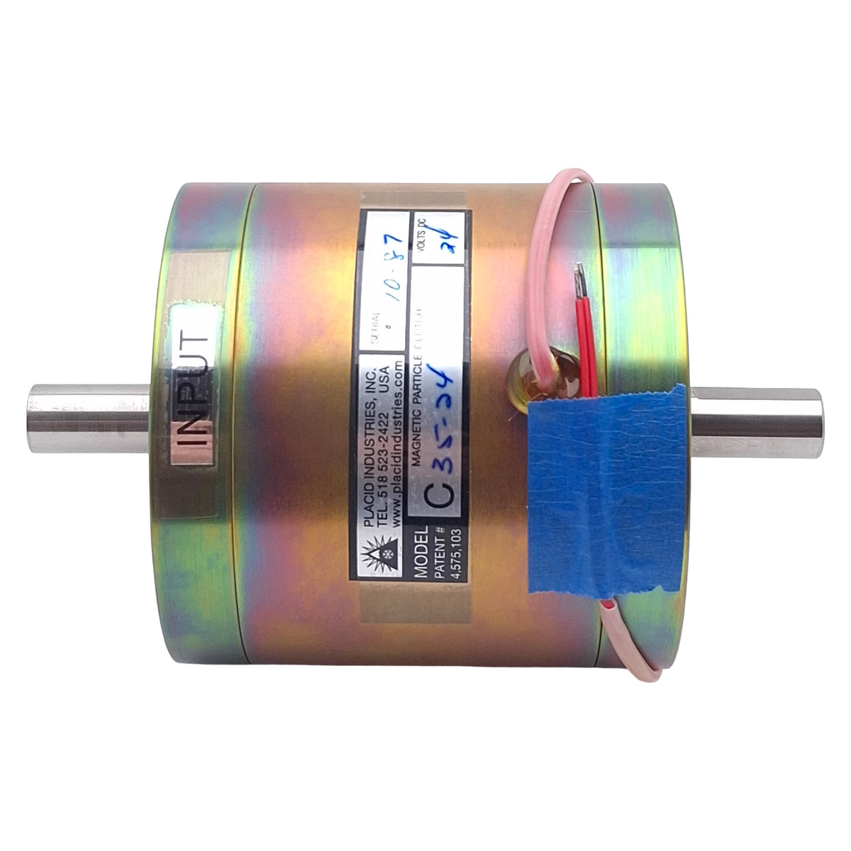 New Placid C35-24 Magnetic Particle Clutch, 24VDC, ø1/2in Shaft, 1-35lb-in, 1000RPM