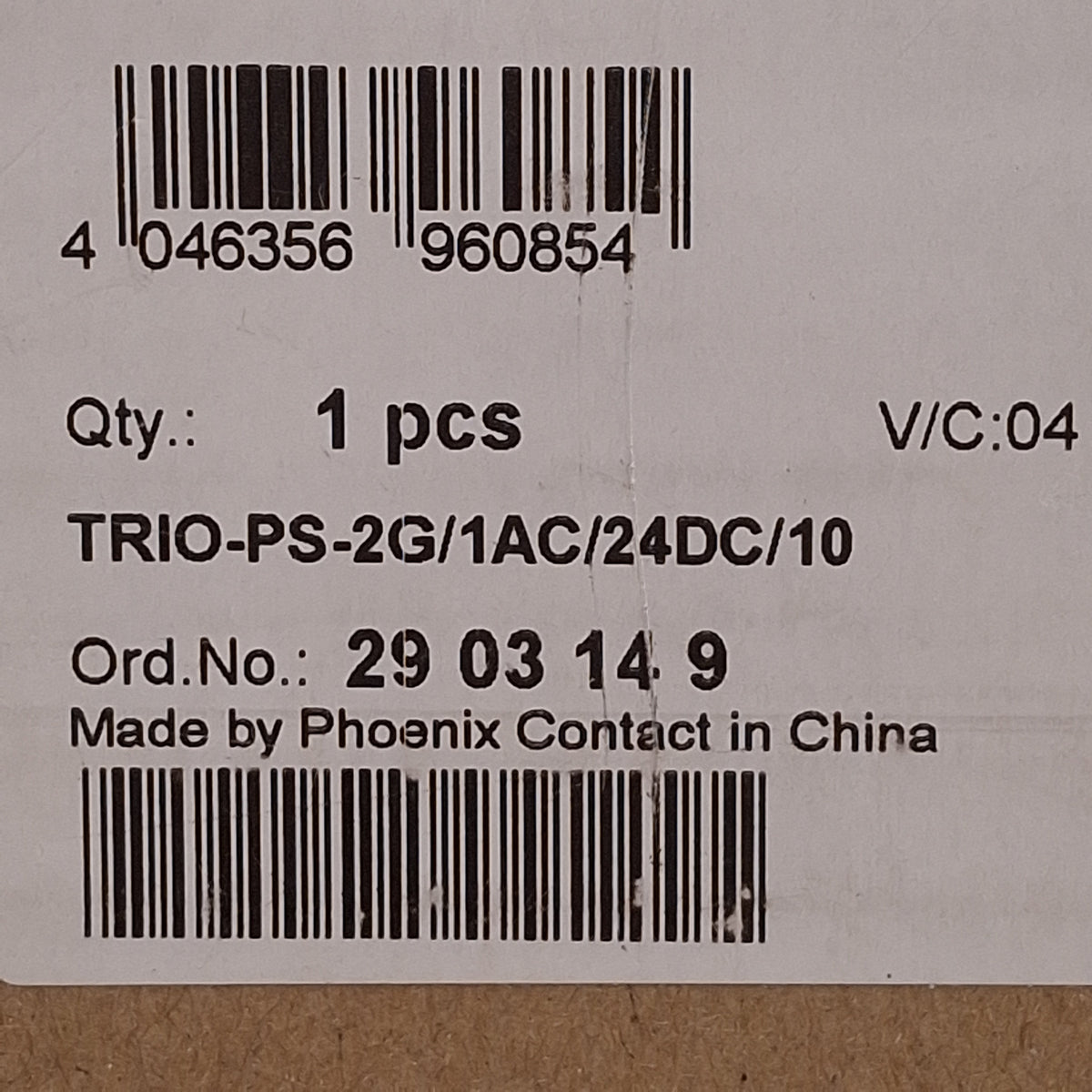 New Phoenix Contact TRIO-PS-2G/1AC/24DC/10 2903149 Power Supply, 240W, 24VDC 10A