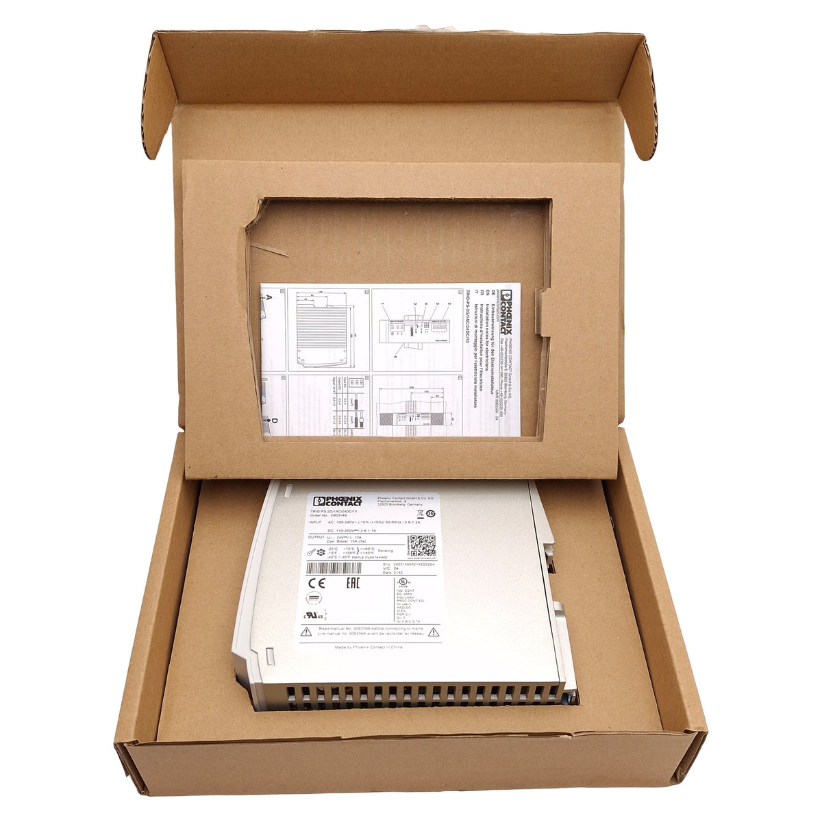 New Phoenix Contact TRIO-PS-2G/1AC/24DC/10 2903149 Power Supply, 240W, 24VDC 10A