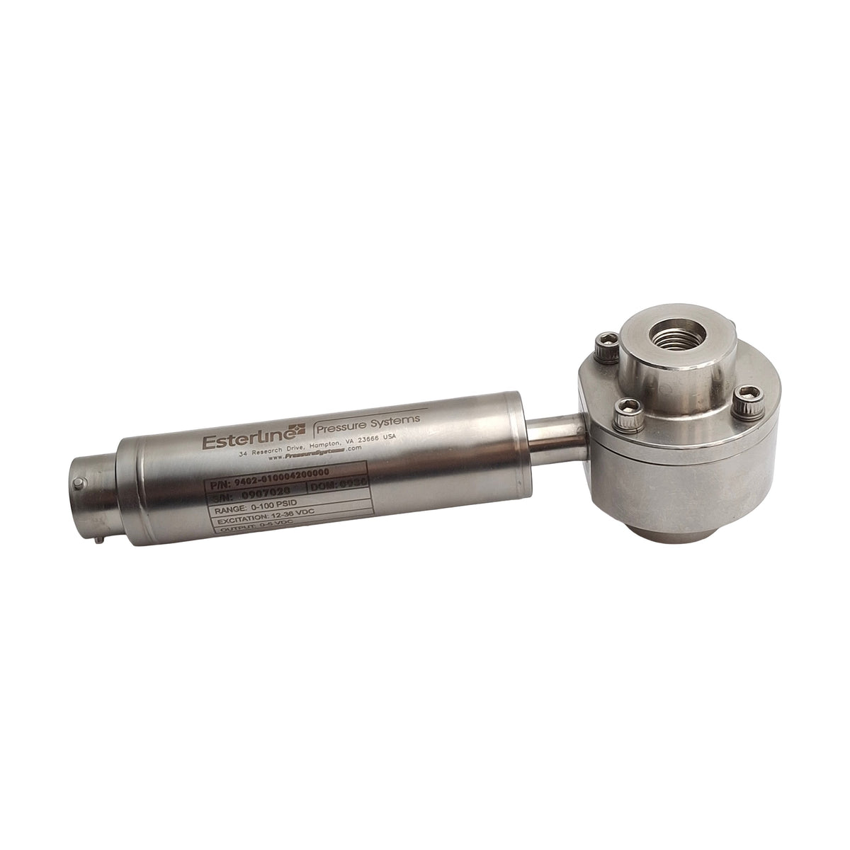 Used Esterline Pressure Systems 9402-010004200000 Transducer, 0-100psid, 0-5VDC Out