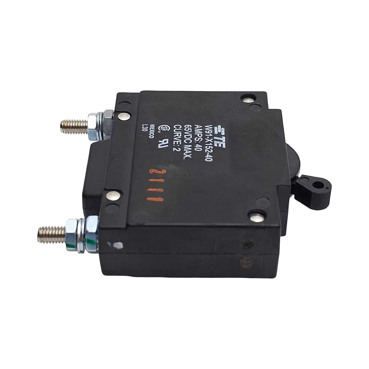 New – Open box TE Connectivity W91-X152-40 Hydraulic Magnetic Circuit Breaker, 65VDC 40A, 1Pole