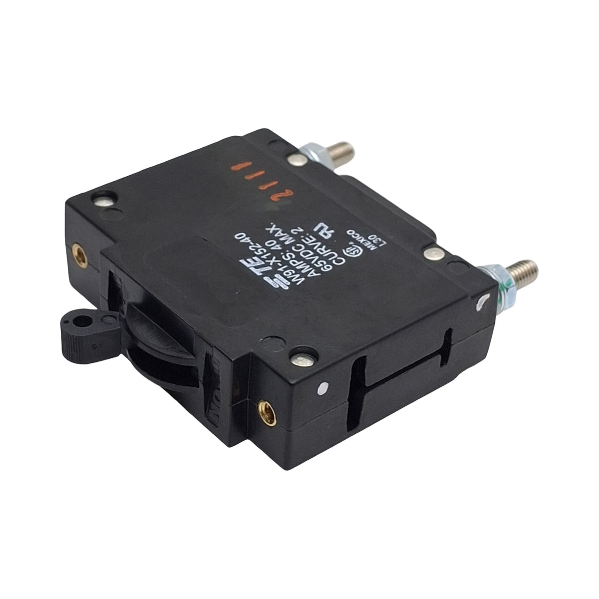 New – Open box TE Connectivity W91-X152-40 Hydraulic Magnetic Circuit Breaker, 65VDC 40A, 1Pole