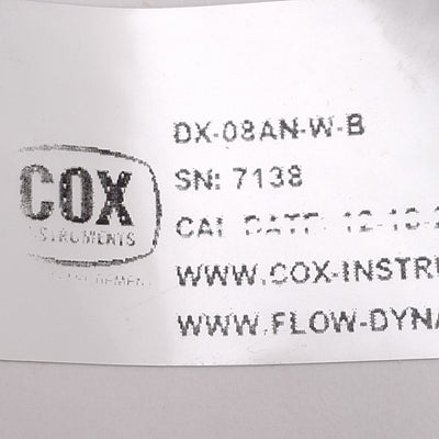 New Badger Cox DX-08AN-W-B Exact Dual Rotor Flow Meter w/ Flow Summing Amplifier