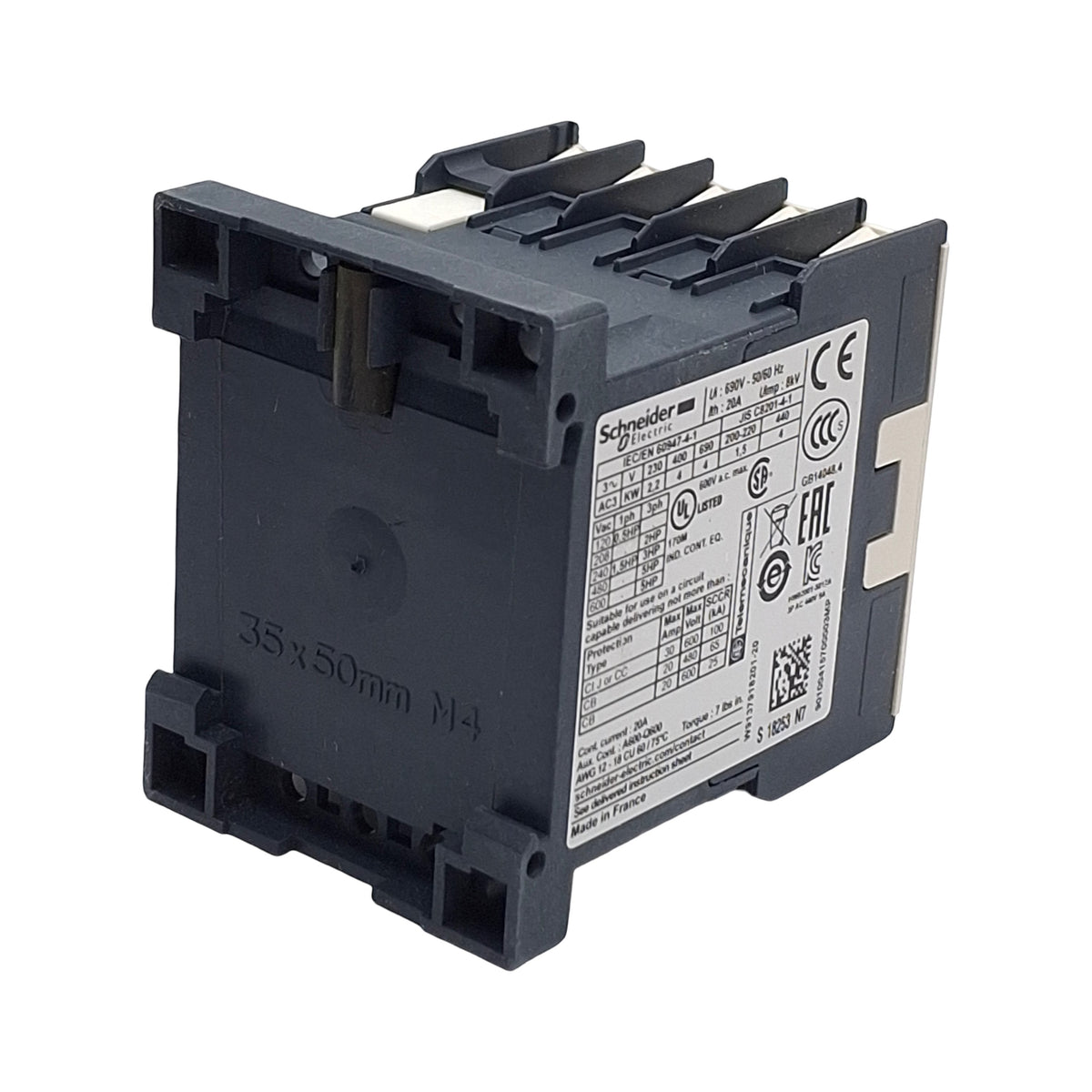 New Schneider Electric LC1K0901N7 Mini Contactor, 3P+1NC, 9A Contact, 400/415V Coil