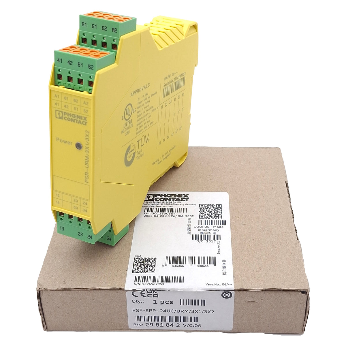 New Phoenix Contact PSR-SPP-24UC/URM/3X1/3X2 Coupling Relay, 3NO/NC, 24VAC/DC In