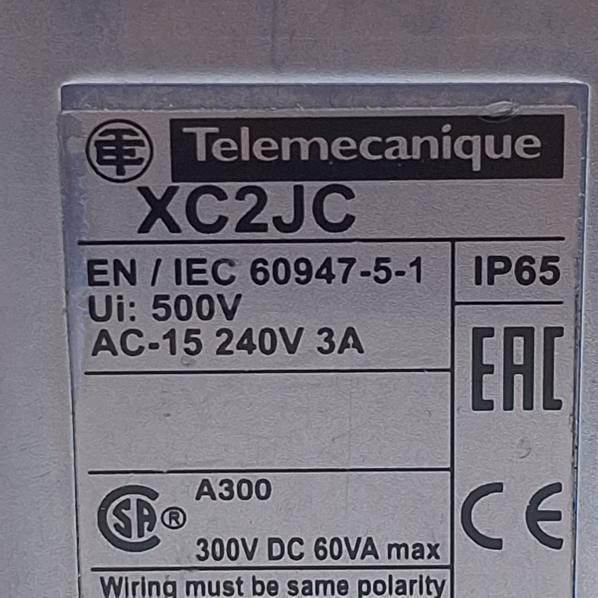 Used Telemecanique ZC2JC1 XC2JC Limit Switch Body, 1C/O SPDT, 3A 240VAC, 20-14AWG