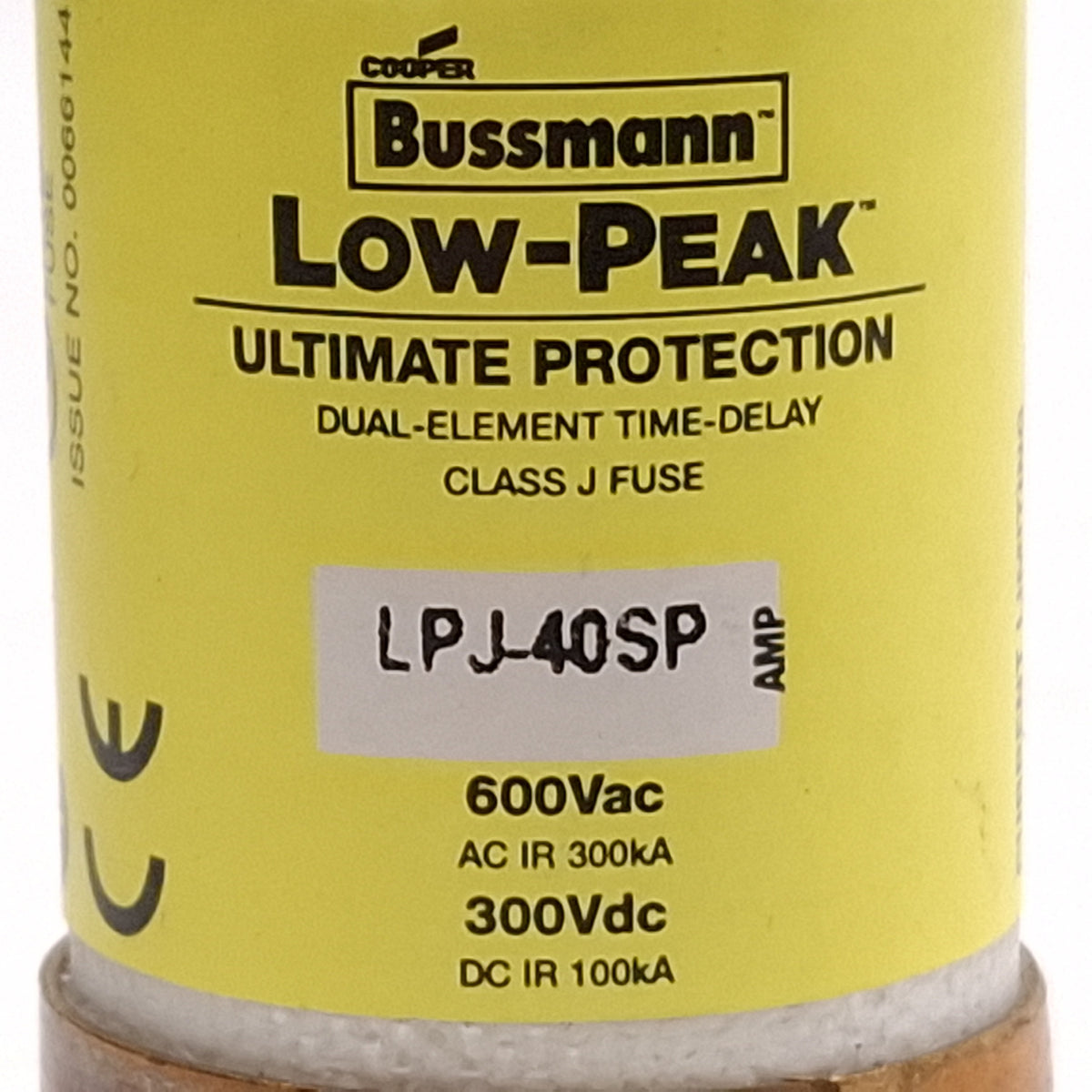 Used Lot of 5 Bussmann LPJ-40SP Low-Peak Time Delay Fuse, Class J, 40A 600VAC/300VDC