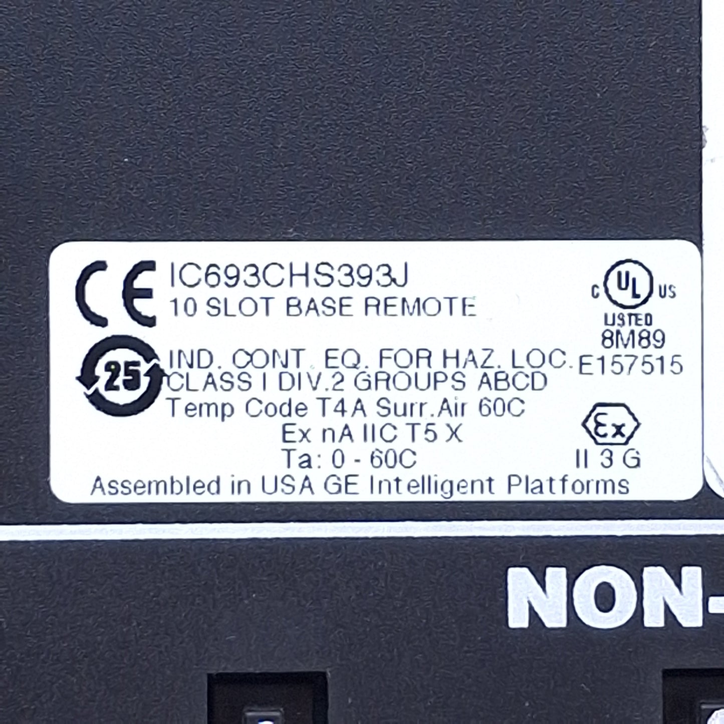 Used GE Fanuc IC693CHS393J Remote Expansion Baseplate For 90-30 Series, 10-Slot